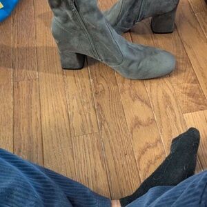 DSW Charcoal Suede Heeled Boots